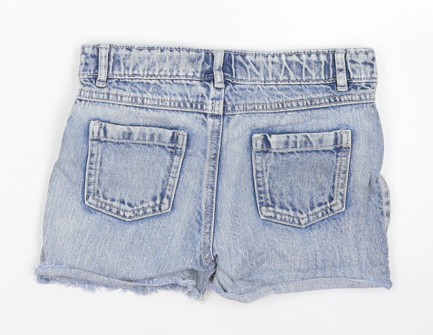 TU Girls Blue  Cotton Hot Pants Shorts Size 9 Years  Regular  - Distressed