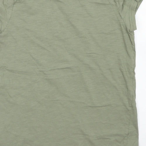 H&M Girls Green  Cotton Basic T-Shirt Size 8-9 Years Crew Neck