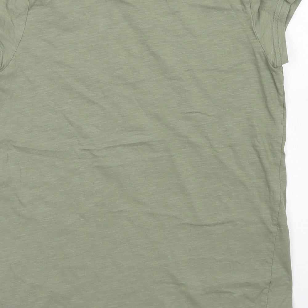 H&M Girls Green  Cotton Basic T-Shirt Size 8-9 Years Crew Neck