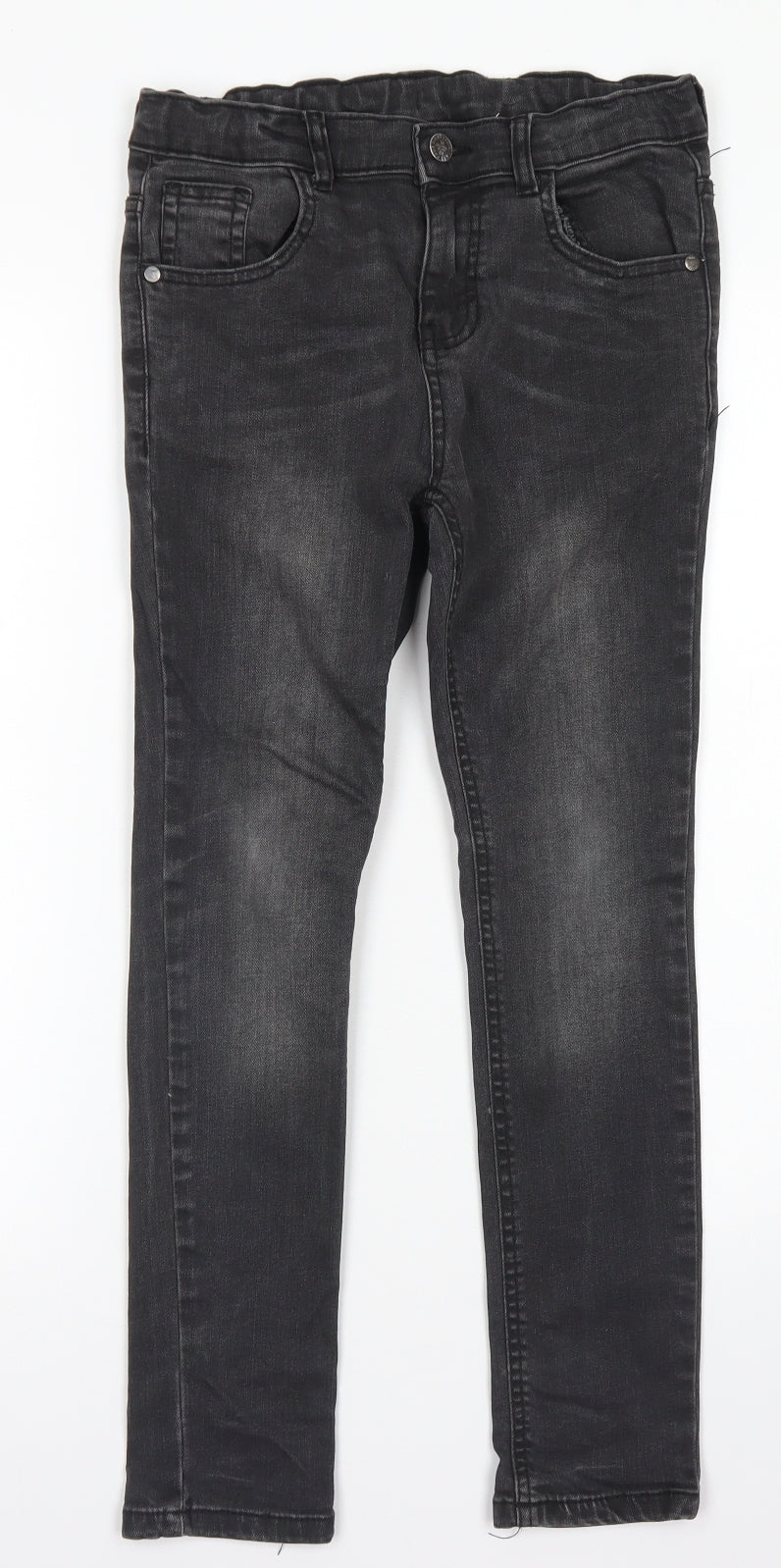 M&S Boys Black  Cotton Skinny Jeans Size 9 Years  Regular Button