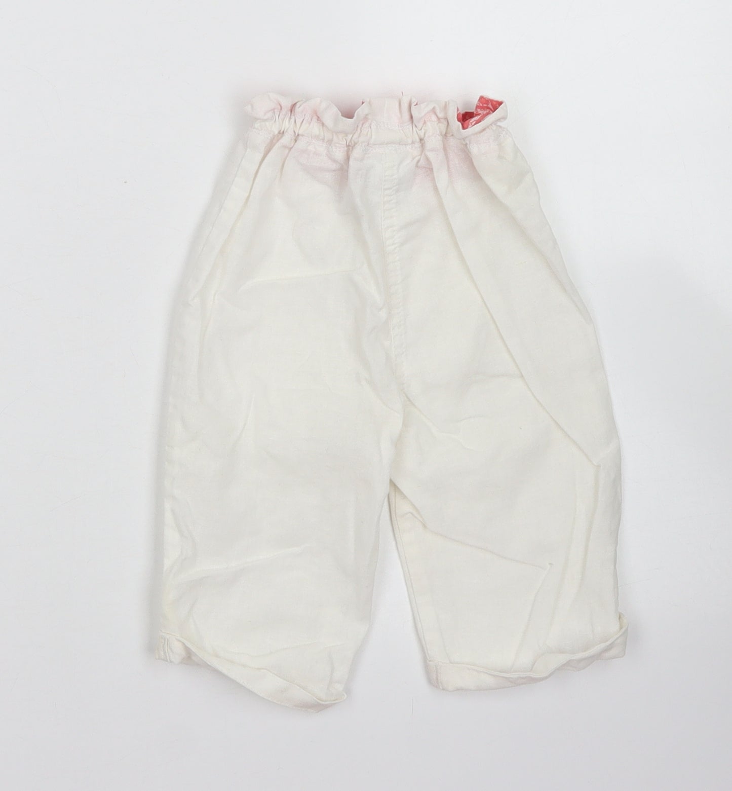 NEXT Girls White  Linen Cargo Trousers Size 12-18 Months