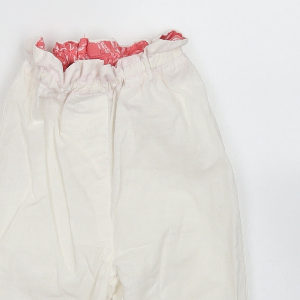NEXT Girls White  Linen Cargo Trousers Size 12-18 Months