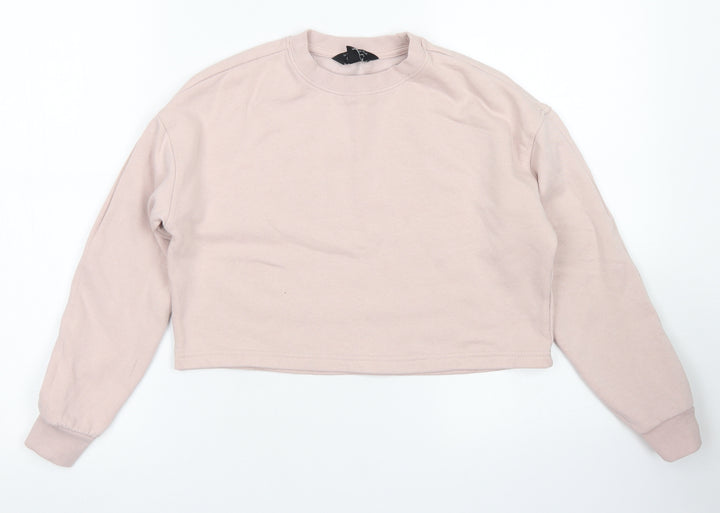 915 Generation Girls Pink  Cotton Pullover Sweatshirt Size 10-11 Years   - Cropped