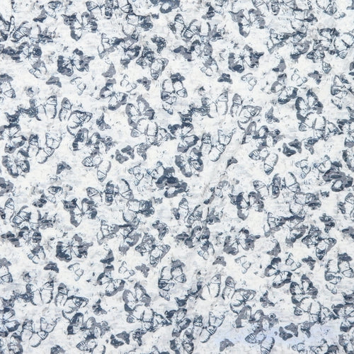 Cerulean Collection Womens Blue Floral Polyester Basic T-Shirt Size L Round Neck - Butterfly print