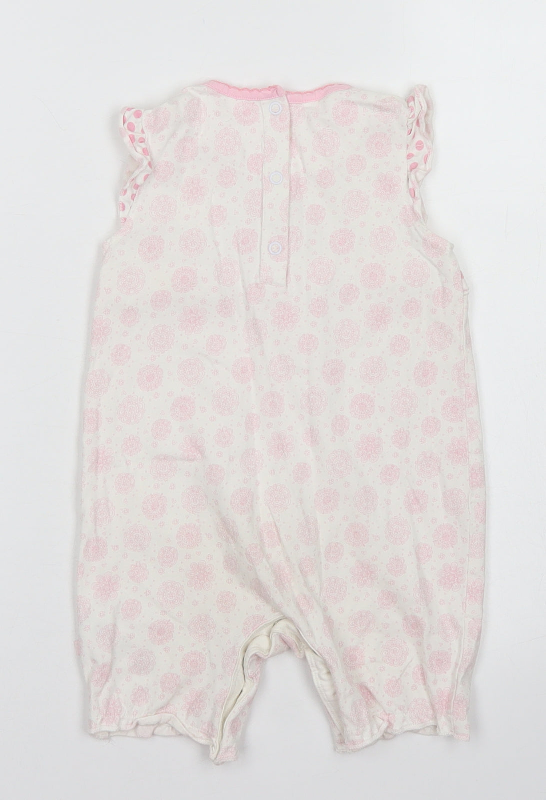Mothercare Girls Pink Paisley Cotton Romper One-Piece Size 9-12 Months  Snap - Snail