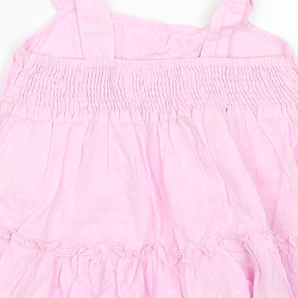 NEXT Girls Pink  Cotton Tunic Tank Size 6-9 Months Square Neck