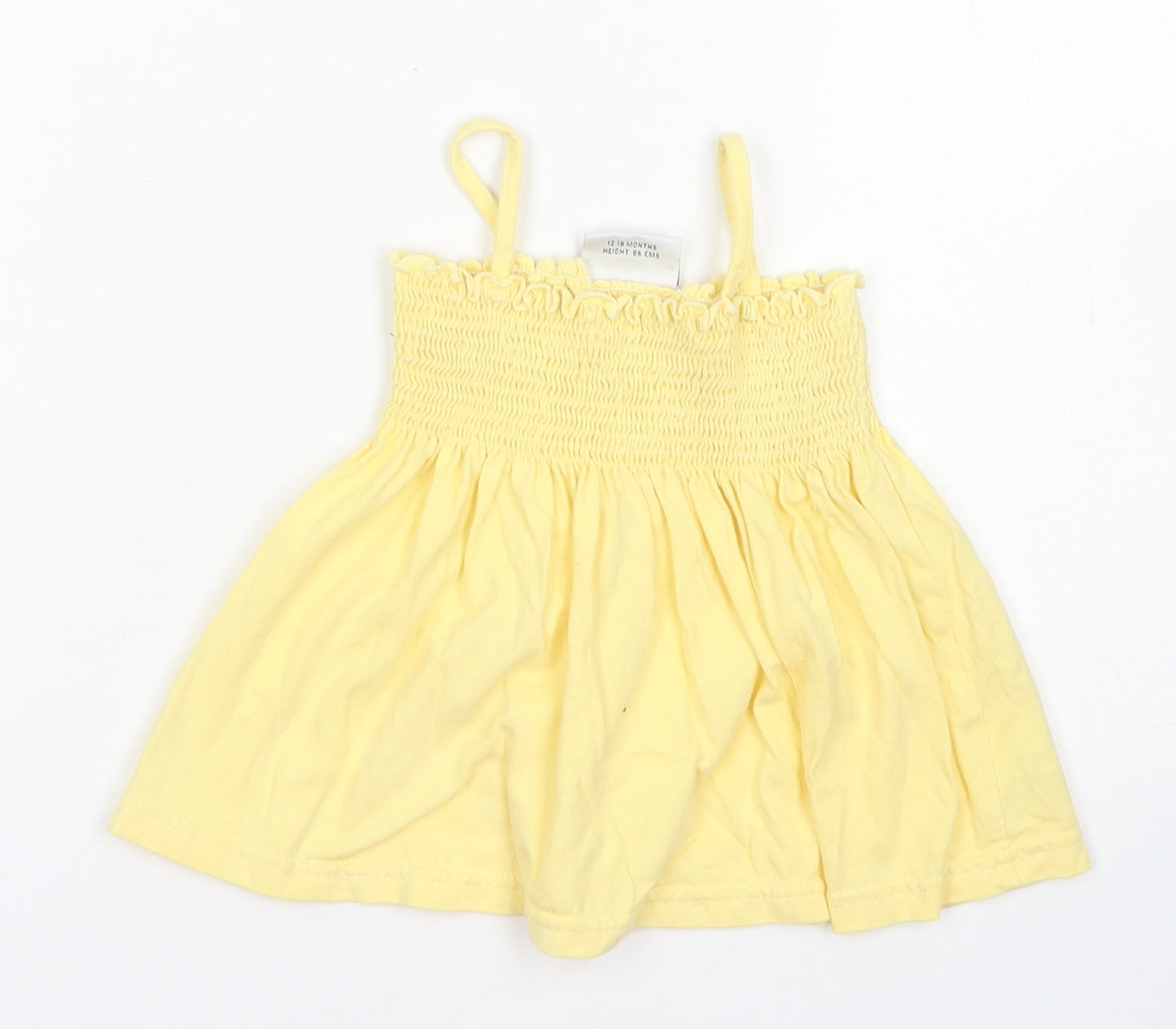 NEXT Girls Yellow  Cotton Camisole Tank Size 12-18 Months Square Neck
