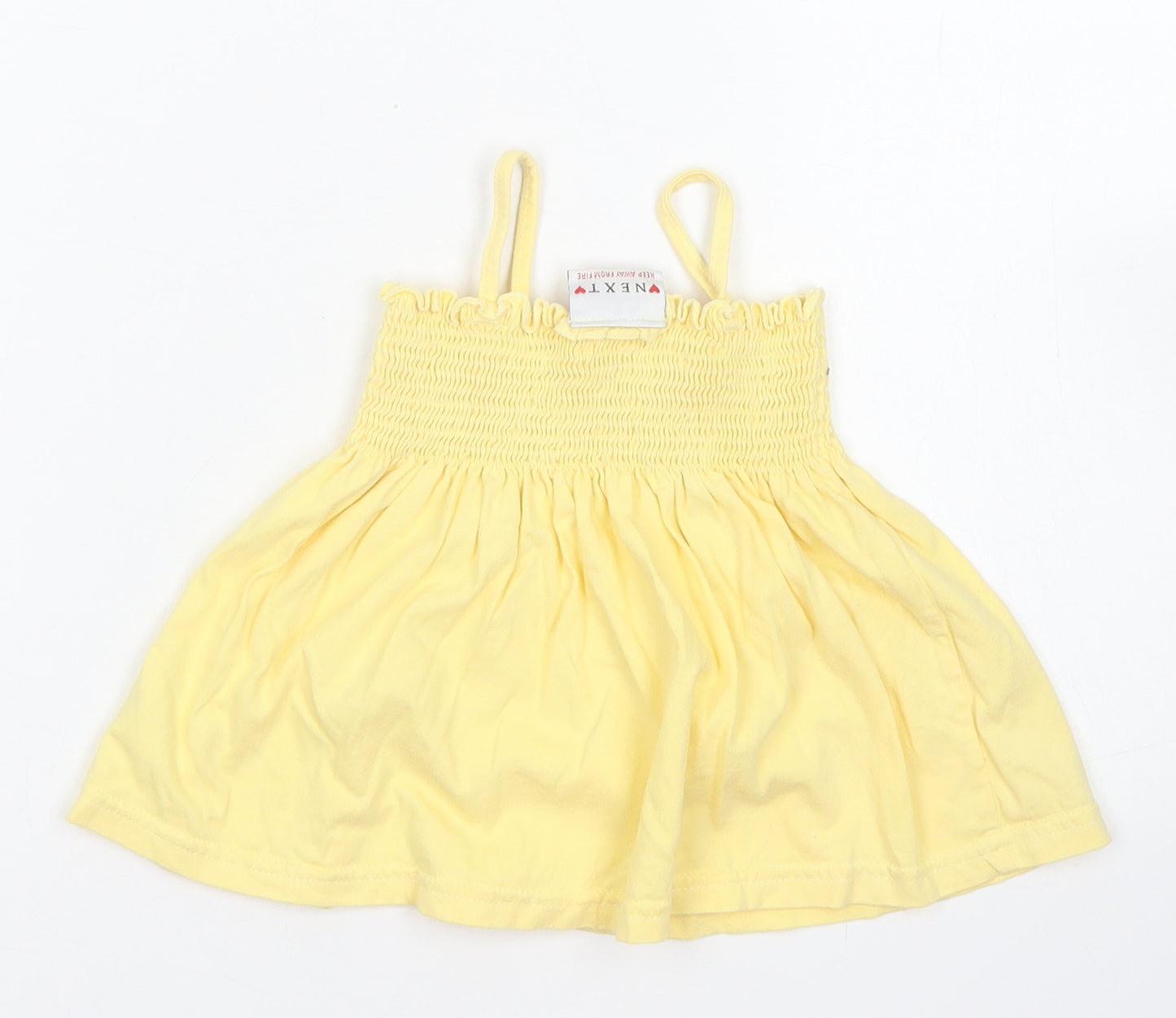 NEXT Girls Yellow  Cotton Camisole Tank Size 12-18 Months Square Neck