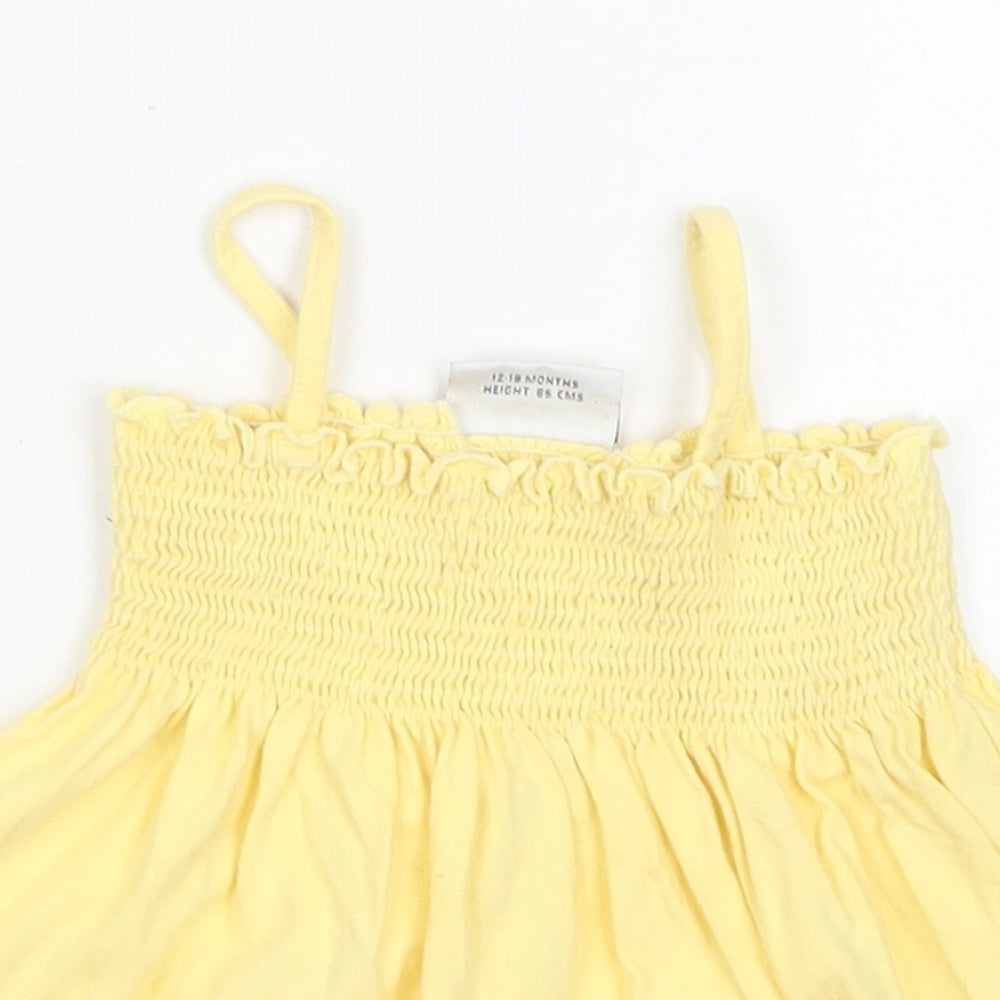 NEXT Girls Yellow  Cotton Camisole Tank Size 12-18 Months Square Neck