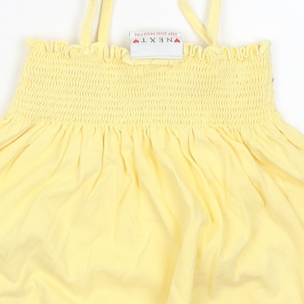 NEXT Girls Yellow  Cotton Camisole Tank Size 12-18 Months Square Neck