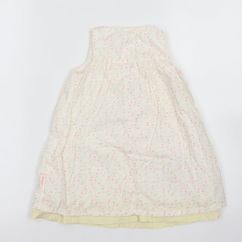 George Girls Pink Floral Cotton A-Line  Size 12-18 Months  Crew Neck Button - Disney Bambi