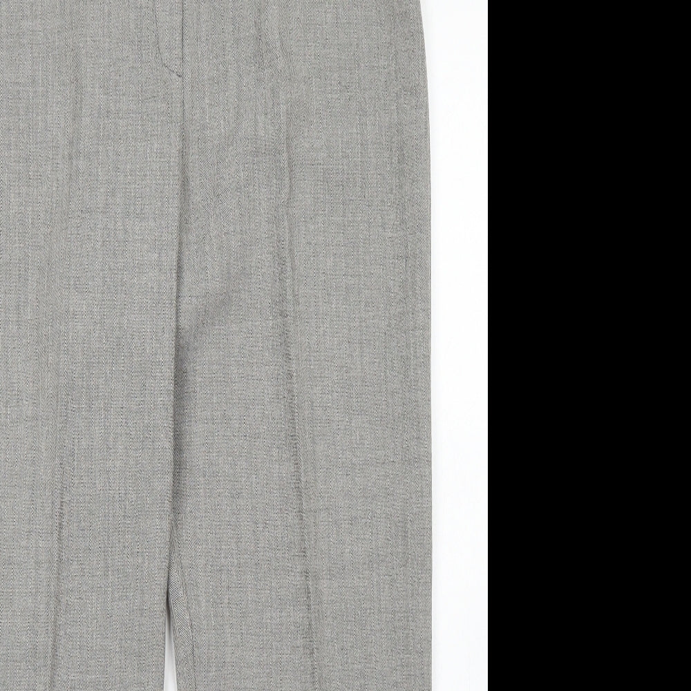 Sarah Hamilton Womens Grey Herringbone Polyester Dress Pants Trousers Size 12 L27 in Regular Hook & Eye