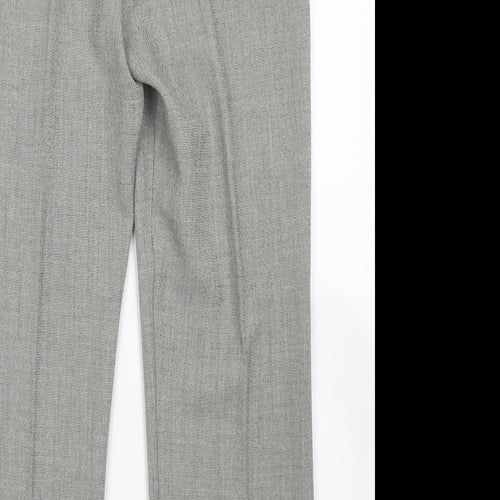 Sarah Hamilton Womens Grey Herringbone Polyester Dress Pants Trousers Size 12 L27 in Regular Hook & Eye