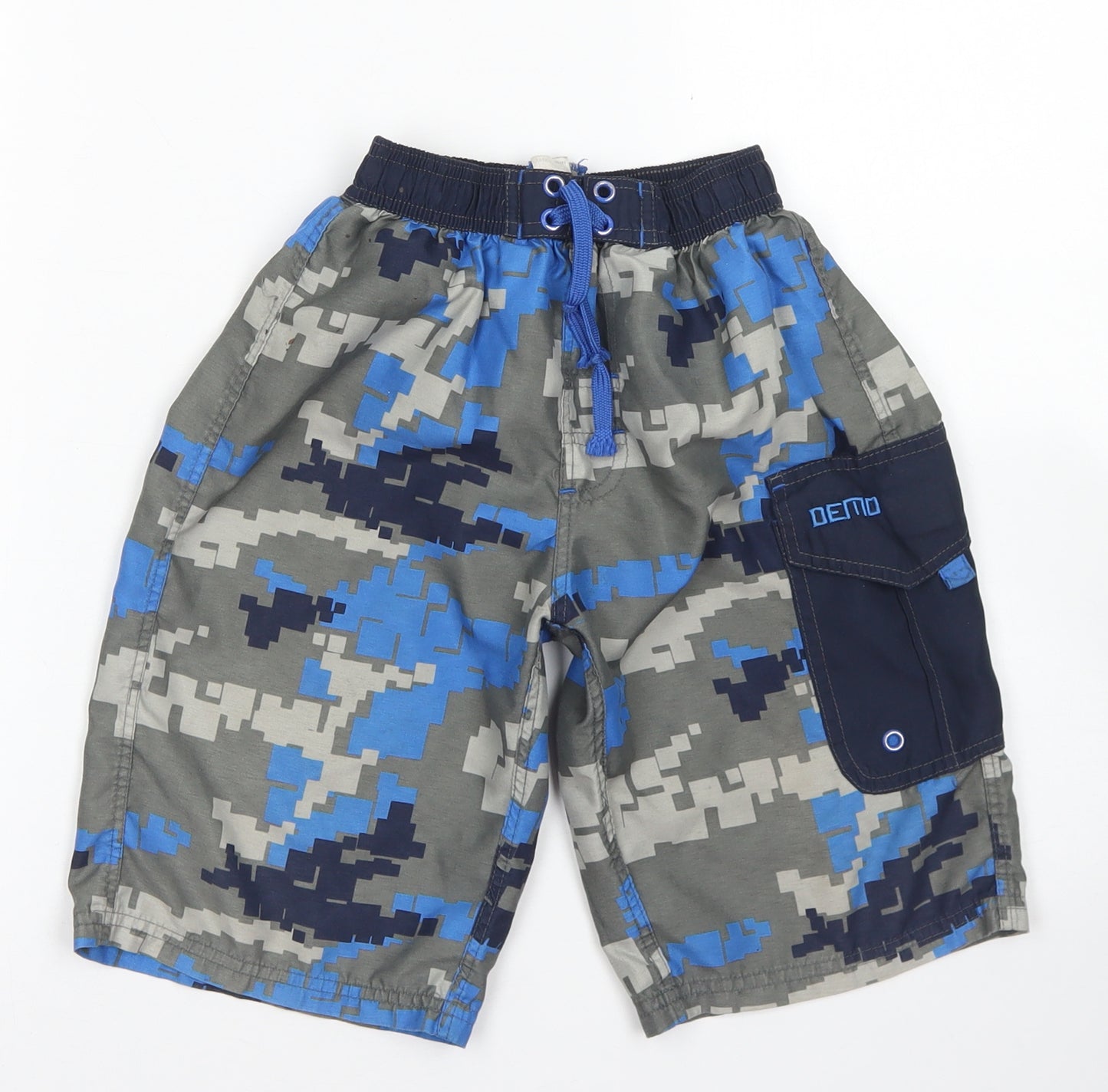 Demo Surf Team Boys Brown Geometric Polyester Utility Shorts Size 5-6 Years  Regular Drawstring - Board Shorts