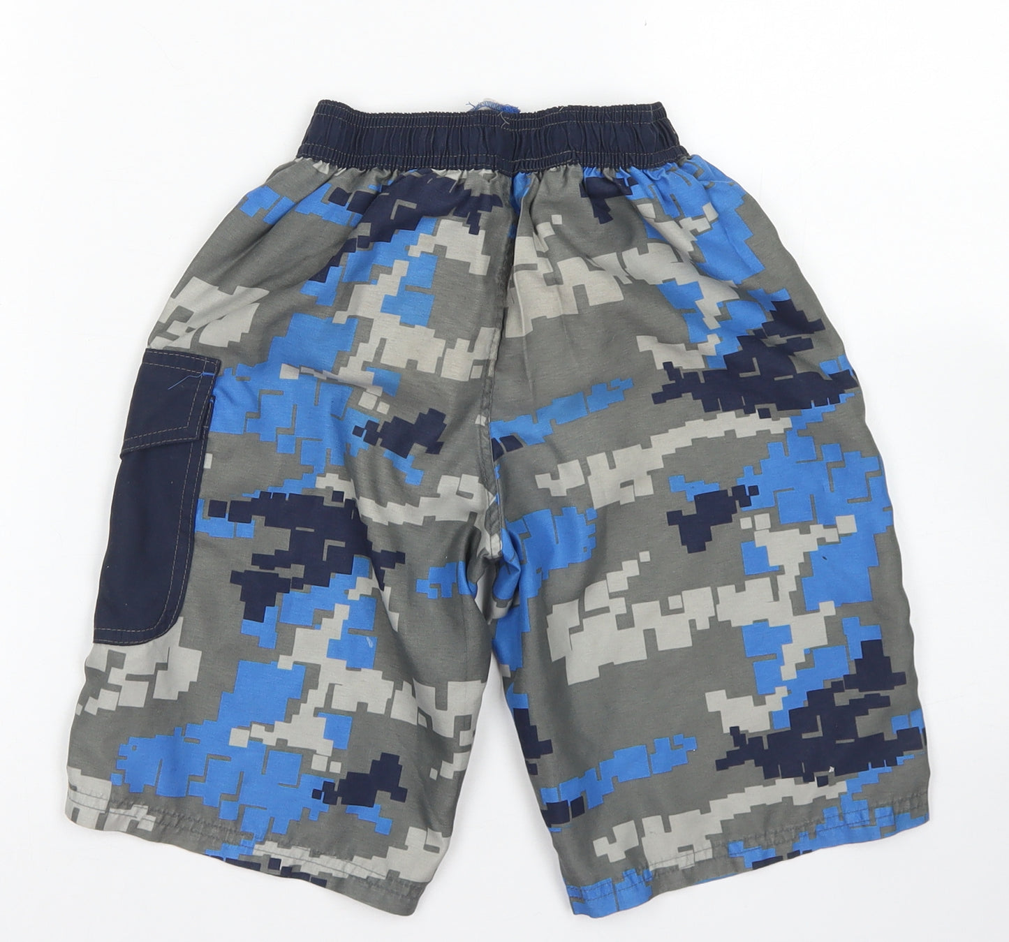 Demo Surf Team Boys Brown Geometric Polyester Utility Shorts Size 5-6 Years  Regular Drawstring - Board Shorts