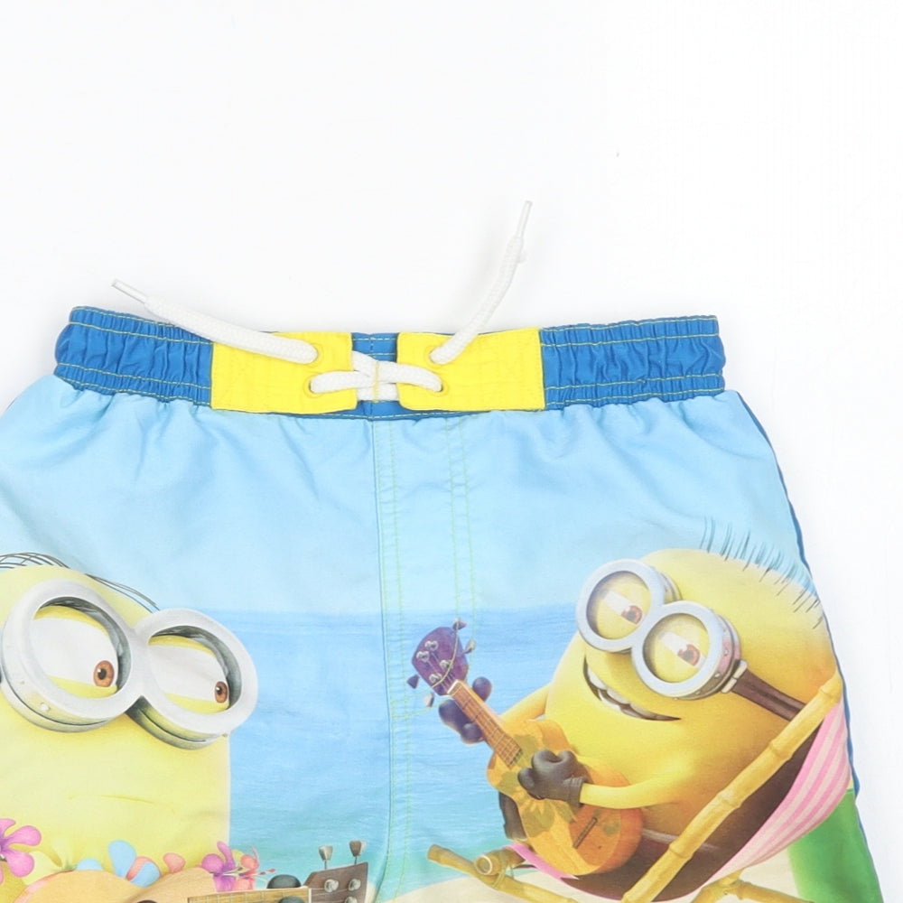 TU Boys Blue  Polyester Sweat Shorts Size 8 Years  Regular Drawstring - Despicable Me Minions, Board Shorts