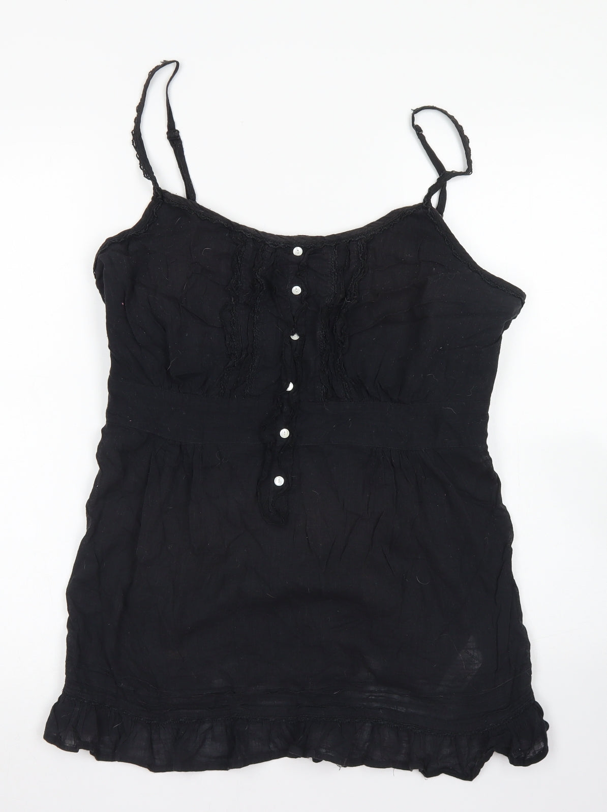 Inspire Womens Black  Cotton Camisole Blouse Size 20 Round Neck