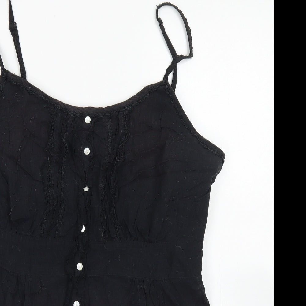 Inspire Womens Black  Cotton Camisole Blouse Size 20 Round Neck