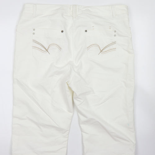 TU Womens White  Cotton Skimmer Shorts Size 18 L14 in Regular Button