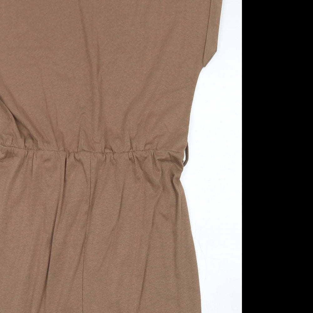 Yoins Womens Brown  Polyester Skater Dress  Size 18  Crew Neck