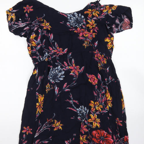George Womens Blue Floral Viscose Skater Dress  Size 18  Off the Shoulder  - Cold Shoulder