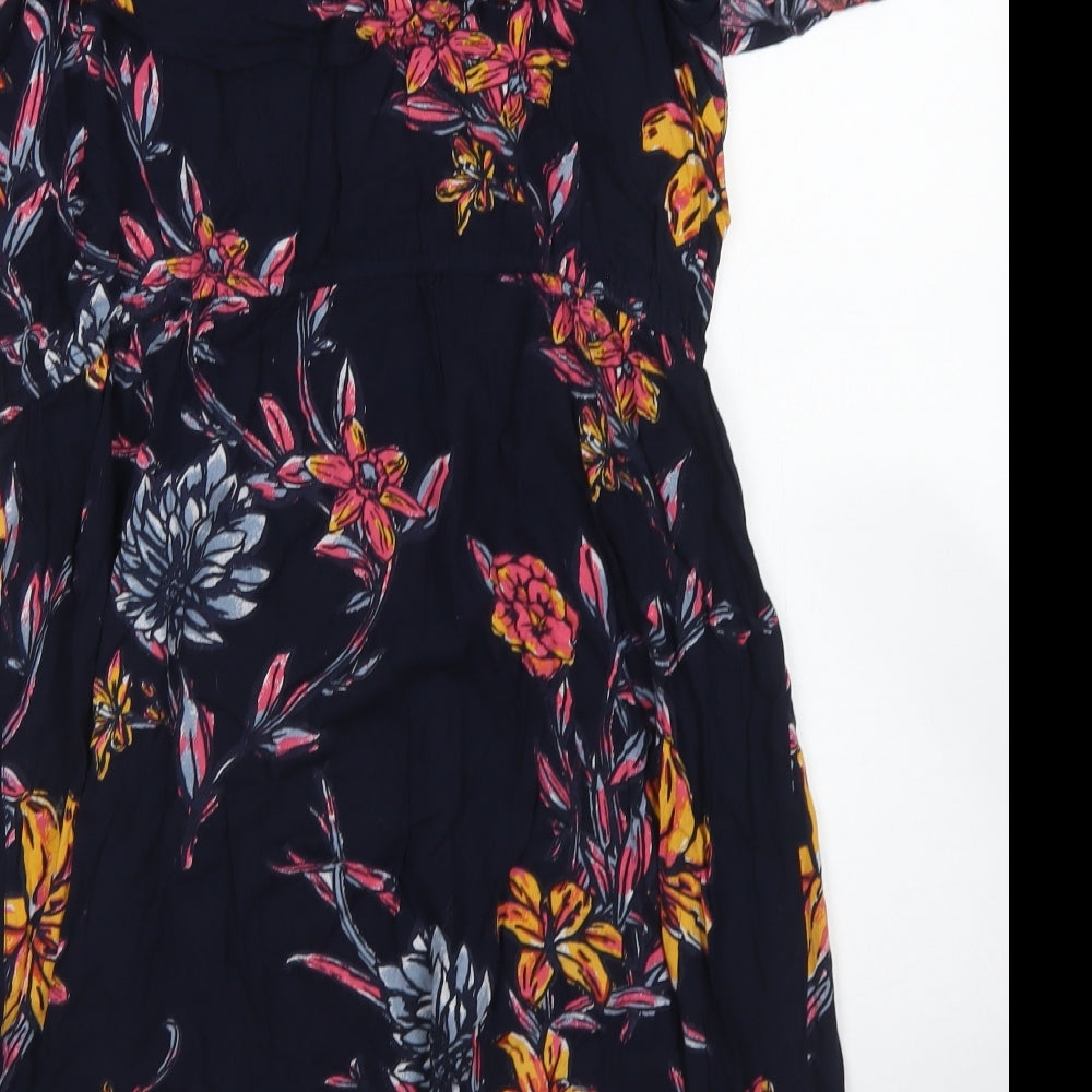 George Womens Blue Floral Viscose Skater Dress  Size 18  Off the Shoulder  - Cold Shoulder