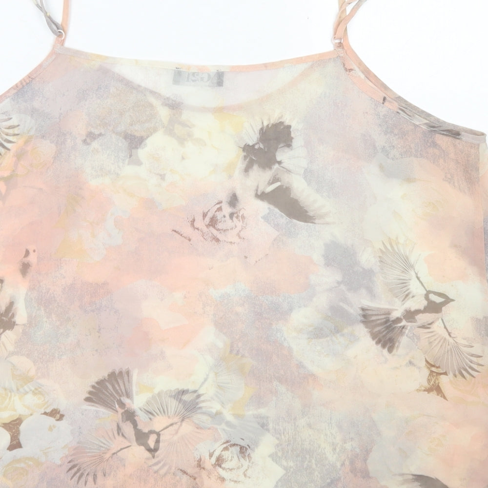 George Womens Pink Floral Polyester Camisole Blouse Size 18 Round Neck