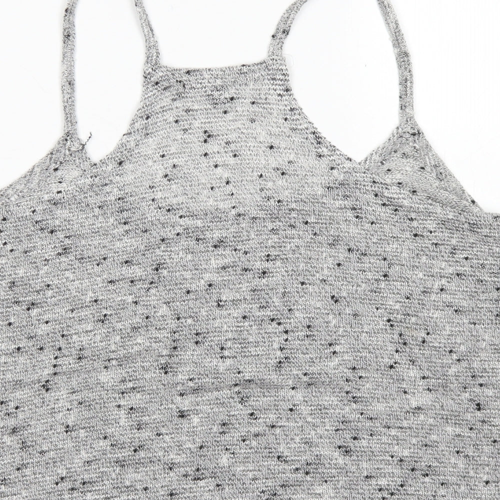 Atmosphere Womens Grey  Acrylic Cropped Tank Size 18 Round Neck - Lace edging