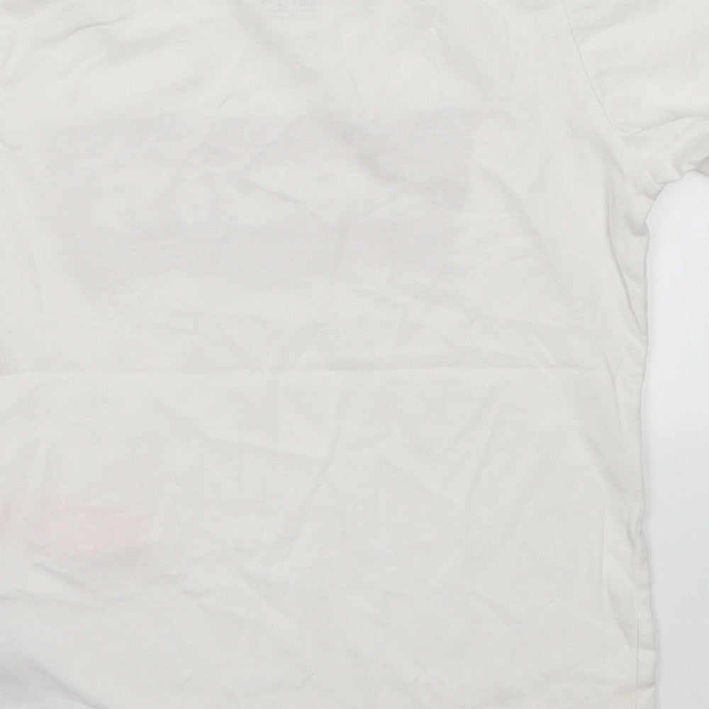 LEVIS Boys White  Cotton  T-Shirt Size 8 Years Crew Neck Pullover