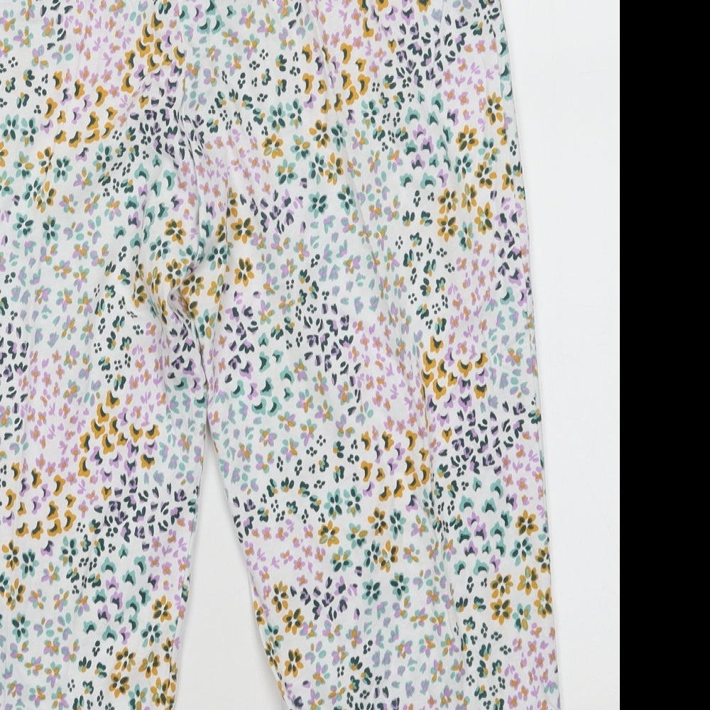 Preworn Womens Multicoloured Floral Cotton Capri Pyjama Pants Size S   - cropped