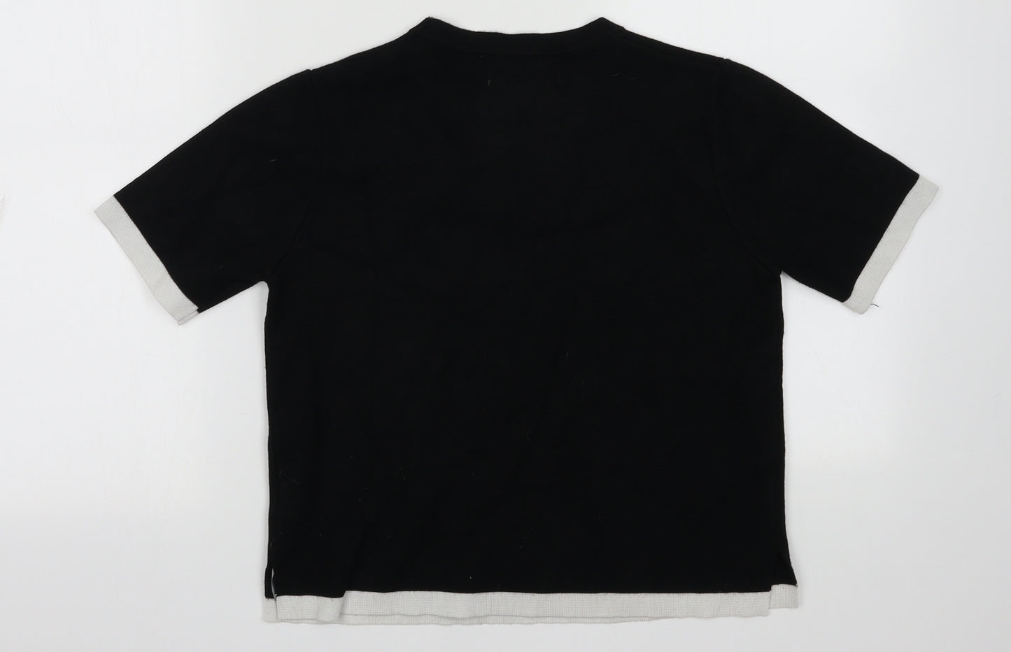 Zara Womens Black  Viscose Basic T-Shirt Size M Crew Neck