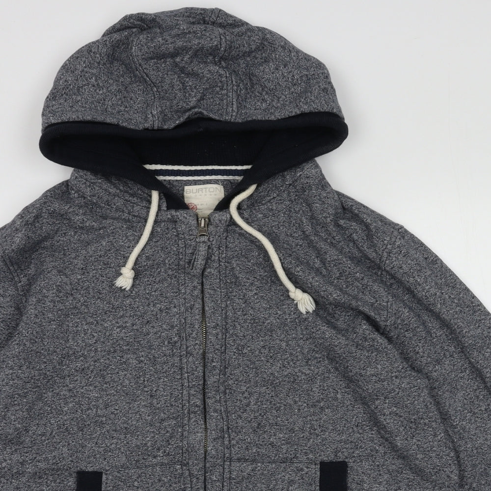 Burton Mens Blue  Cotton Full Zip Hoodie Size L