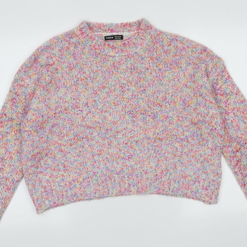 SheIn Womens Multicoloured Geometric Acrylic Pullover Sweatshirt Size M  Pullover