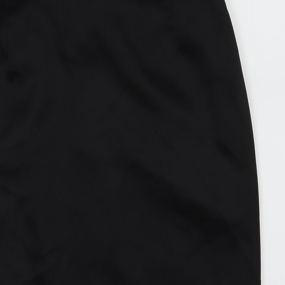 Ozone Womens Black  Polyester A-Line Skirt Size 12   Zip