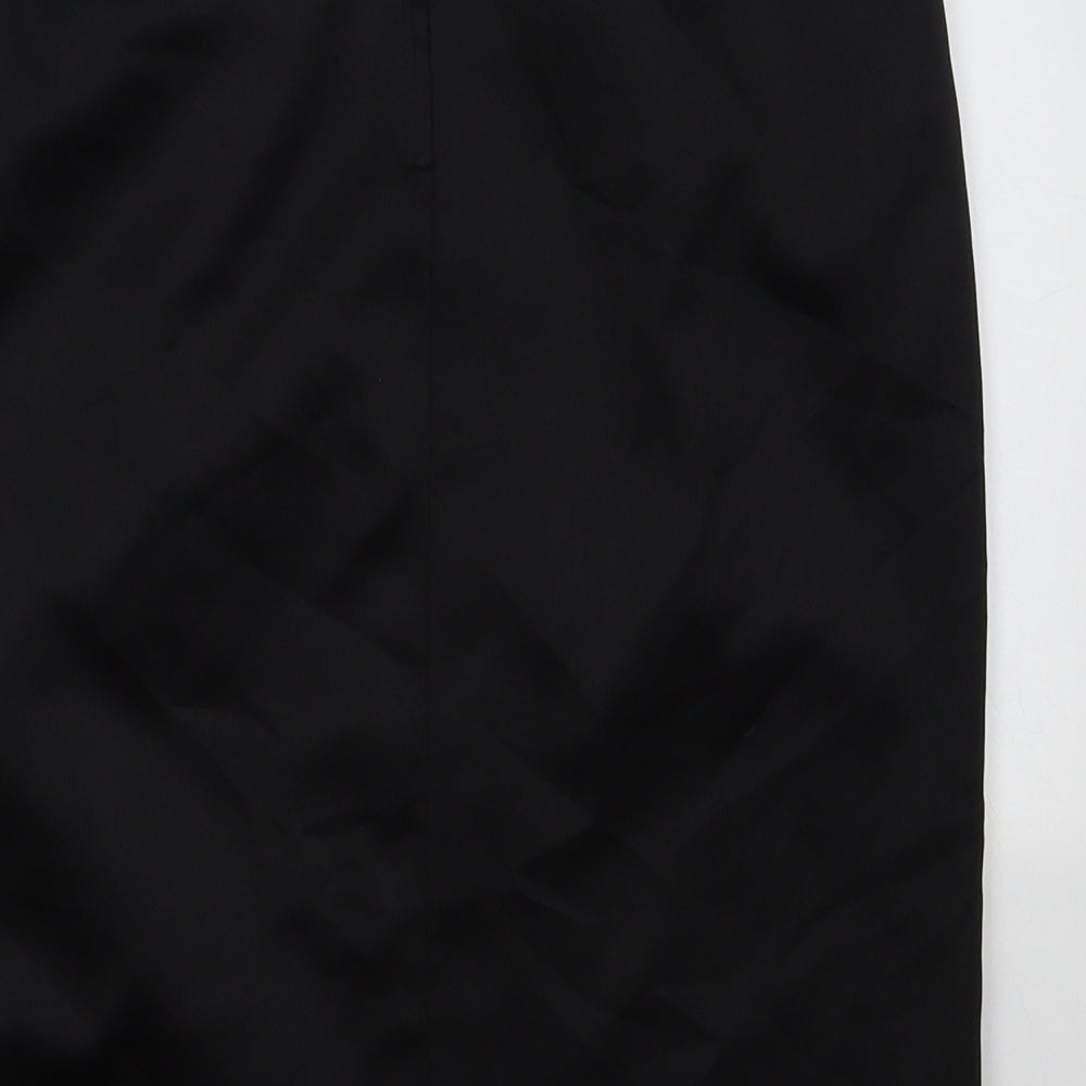 Ozone Womens Black  Polyester A-Line Skirt Size 12   Zip