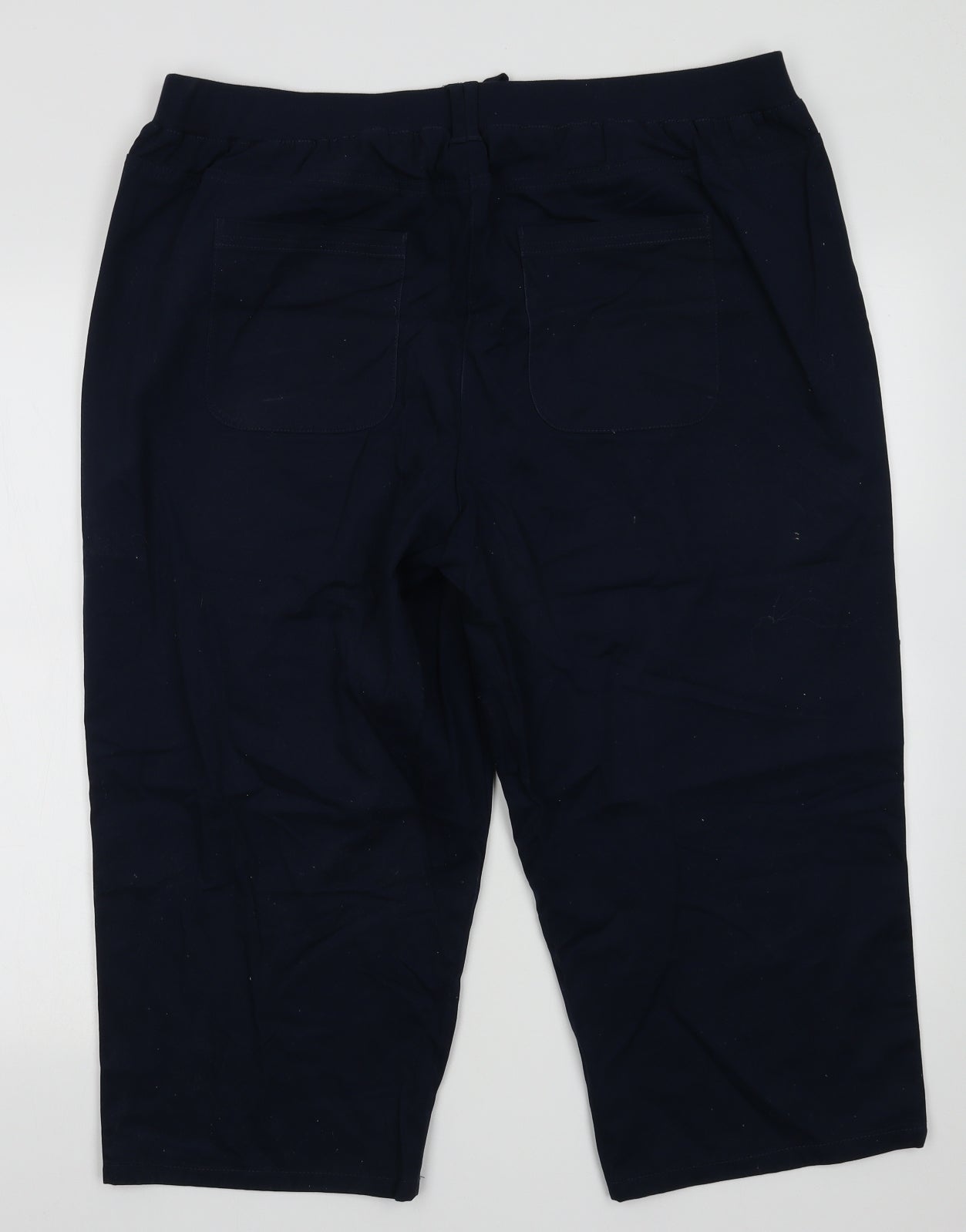 Cotton Traders Womens Blue  Coir Cropped Trousers Size 18 L22 in Regular Tie