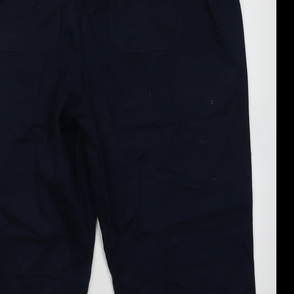 Cotton Traders Womens Blue  Coir Cropped Trousers Size 18 L22 in Regular Tie