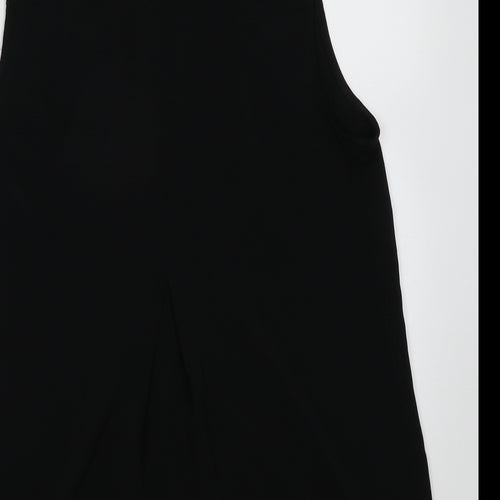 Warehouse Womens Black  Polyester Basic Button-Up Size 10 Collared