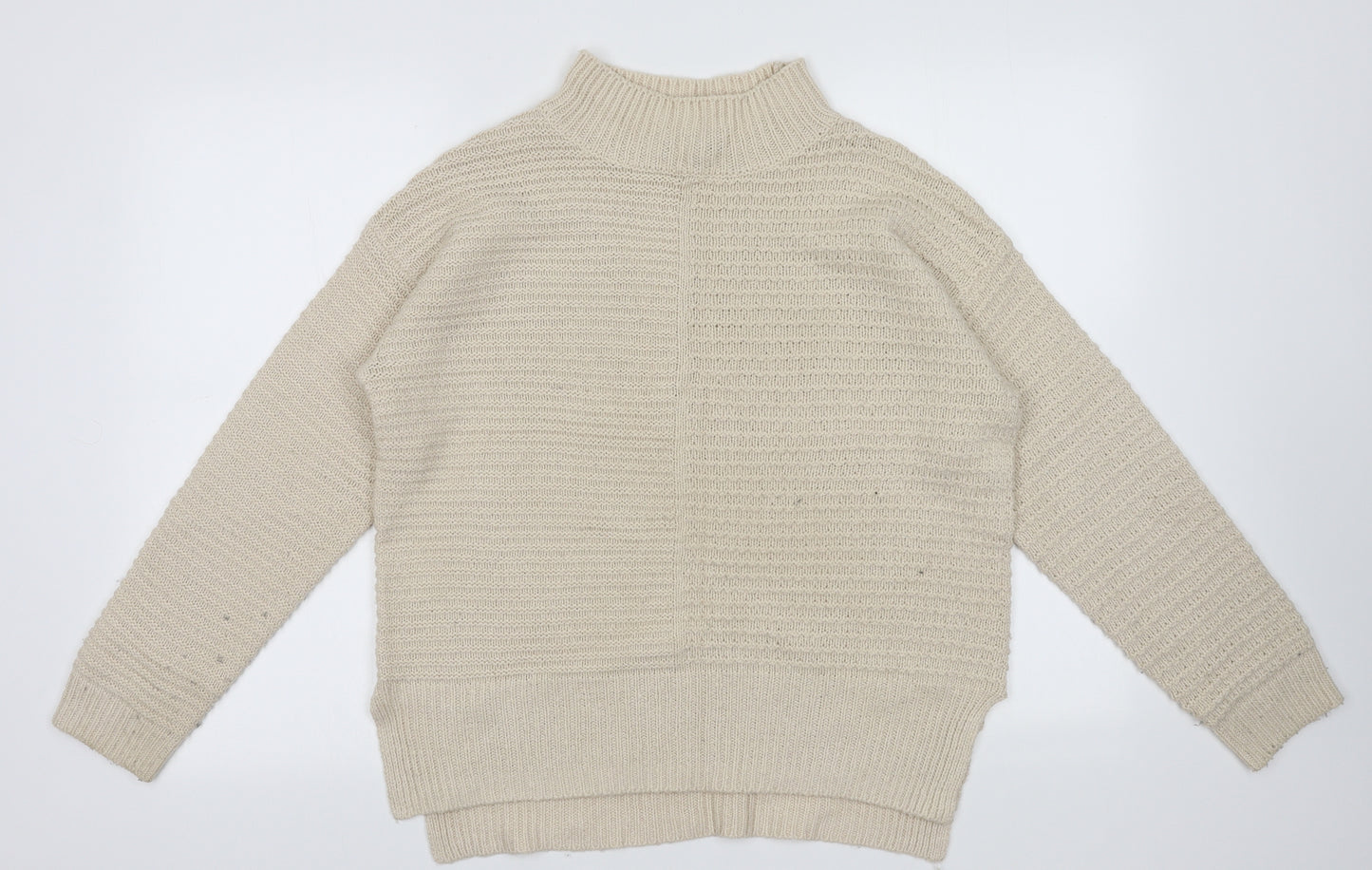 Select Womens Beige  Acrylic Pullover Sweatshirt Size 14  Pullover