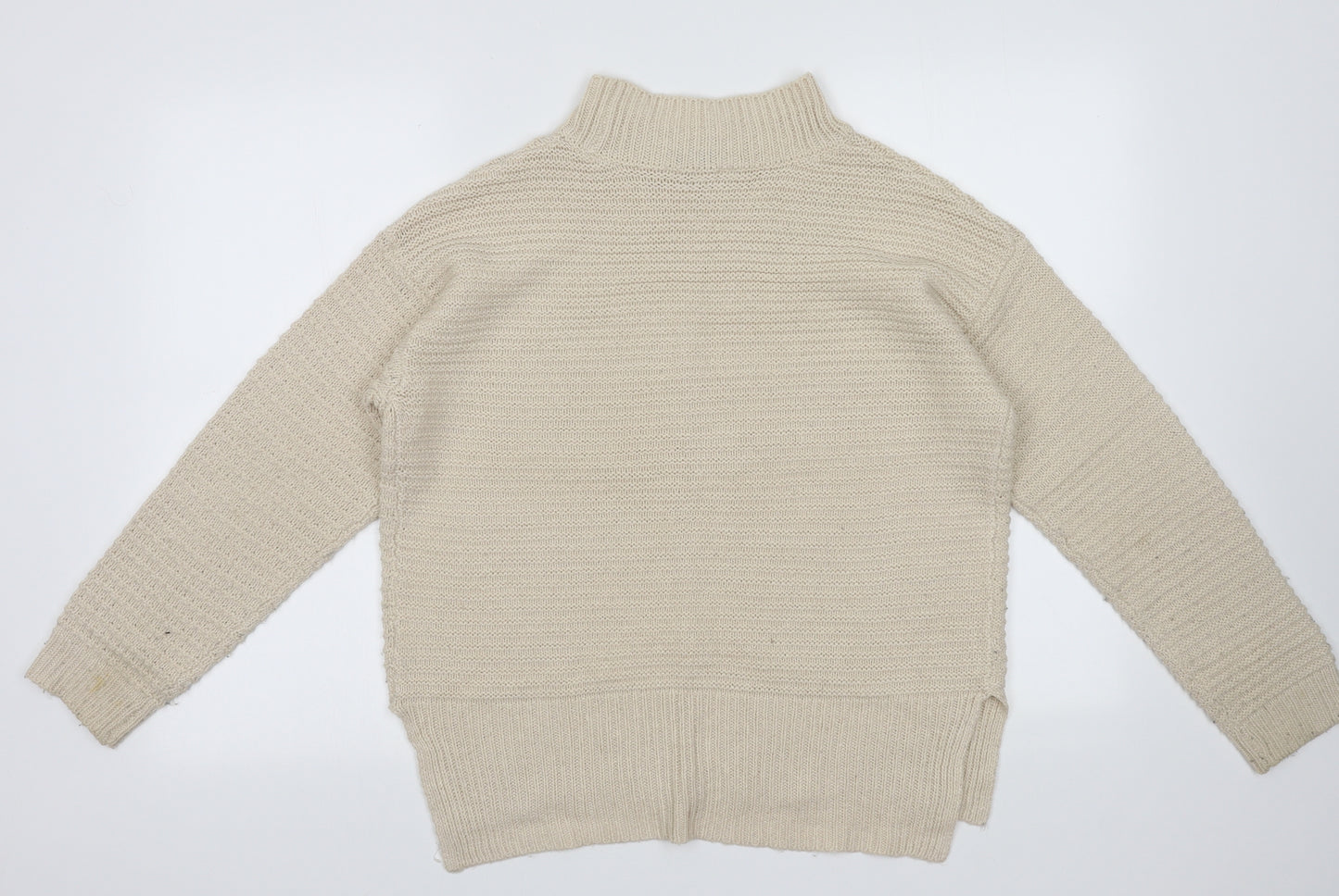 Select Womens Beige  Acrylic Pullover Sweatshirt Size 14  Pullover