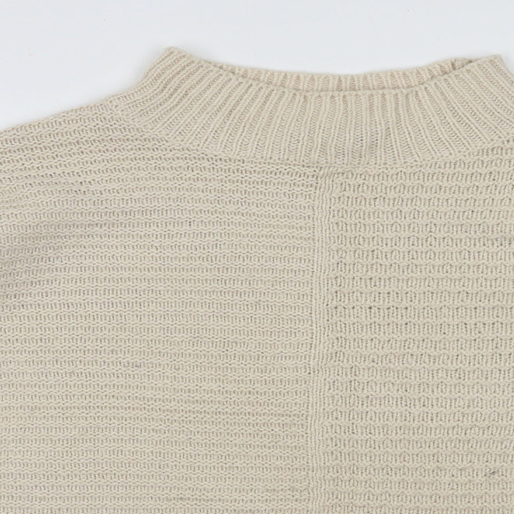 Select Womens Beige  Acrylic Pullover Sweatshirt Size 14  Pullover