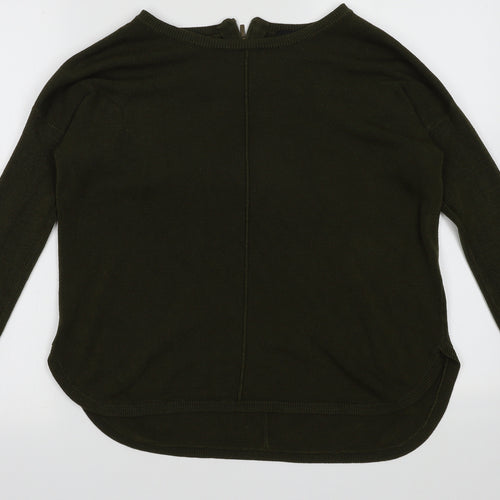 New Look Womens Green  Acrylic Pullover Sweatshirt Size 12  Zip