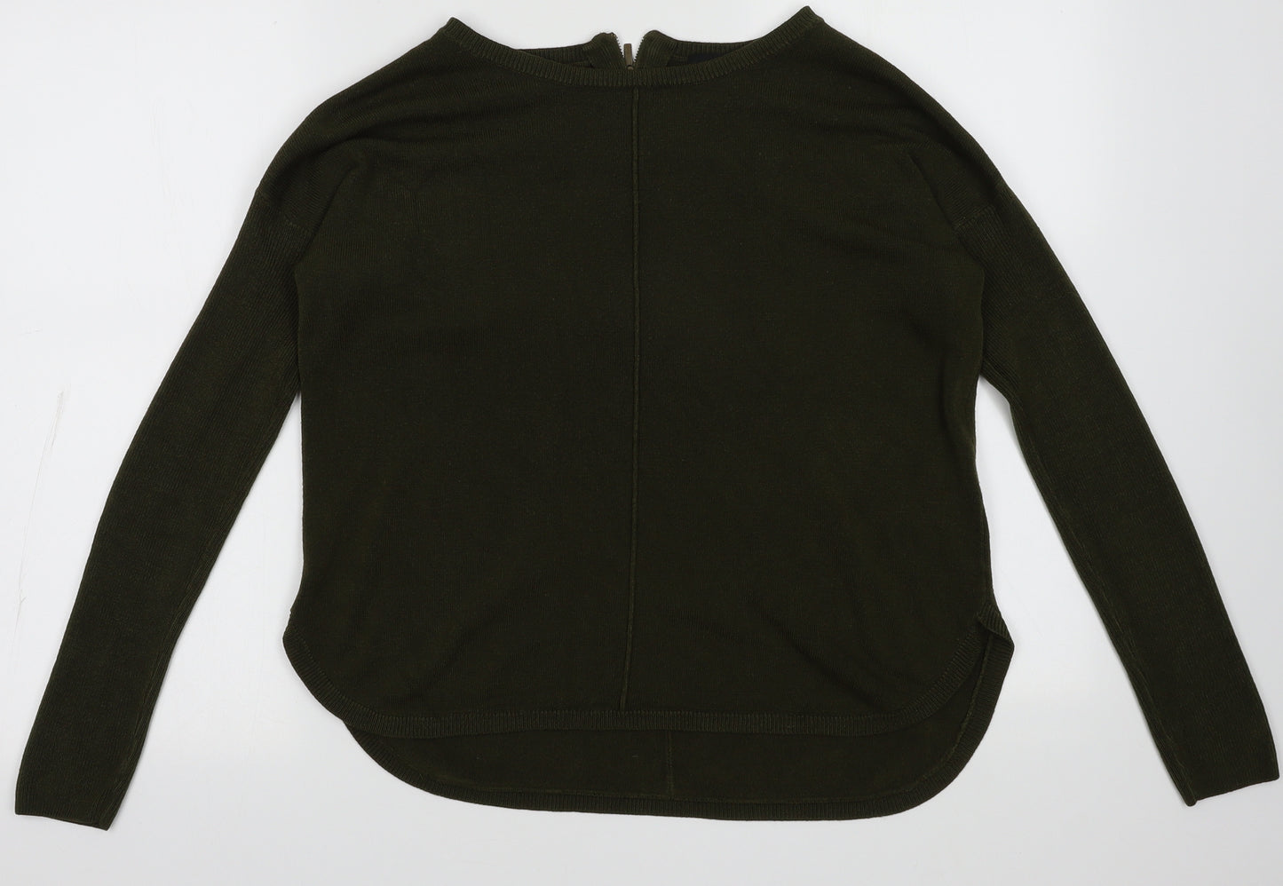 New Look Womens Green  Acrylic Pullover Sweatshirt Size 12  Zip