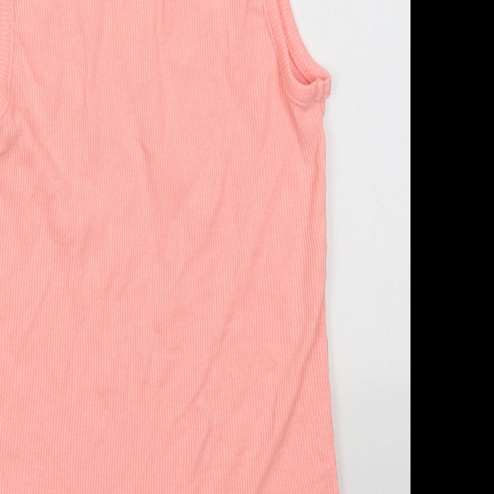 George Girls Pink  Cotton Basic Tank Size 8-9 Years Crew Neck Pullover