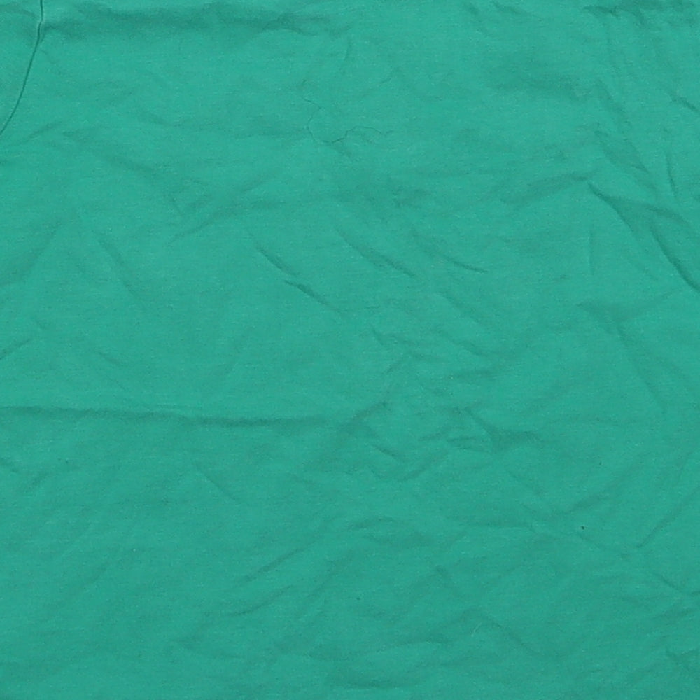NEXT Girls Green  Cotton Basic T-Shirt Size 9 Years Crew Neck Pullover