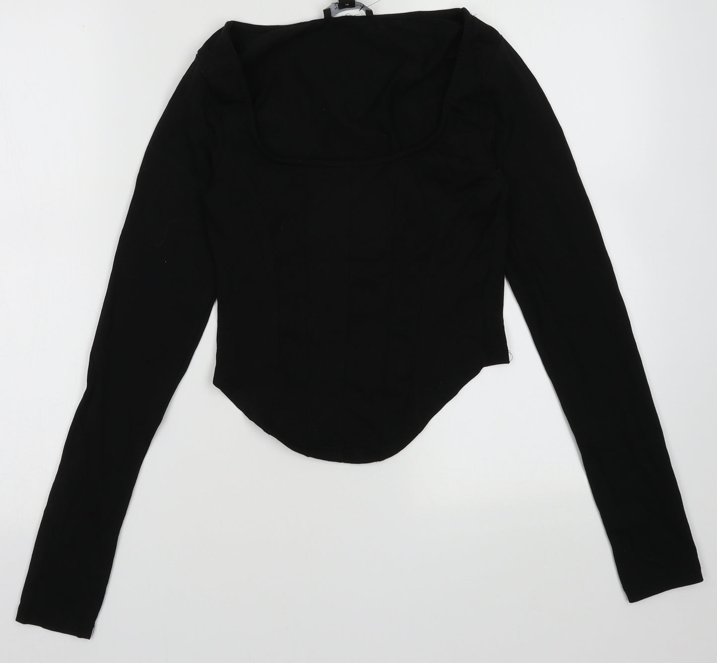 New Look Womens Black  Cotton Camisole Blouse Size 10 Square Neck