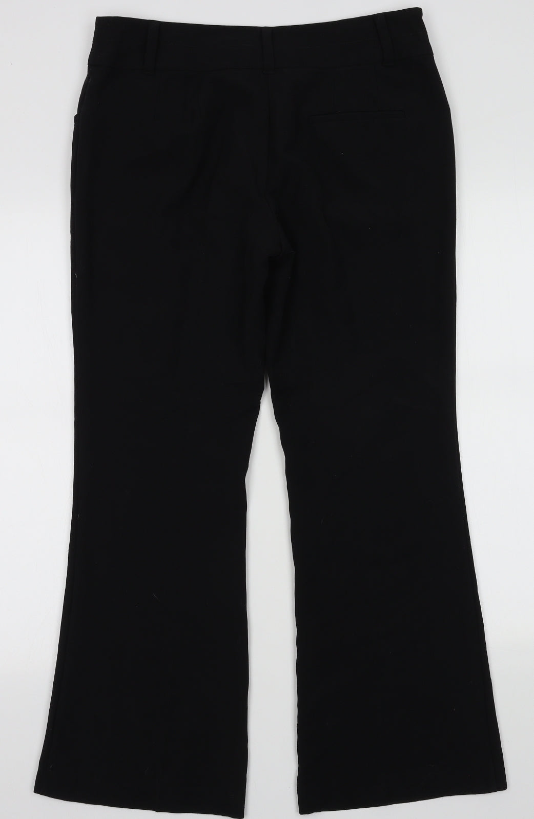 NEXT Womens Black  Polyester Trousers  Size 12 L30 in Regular Button
