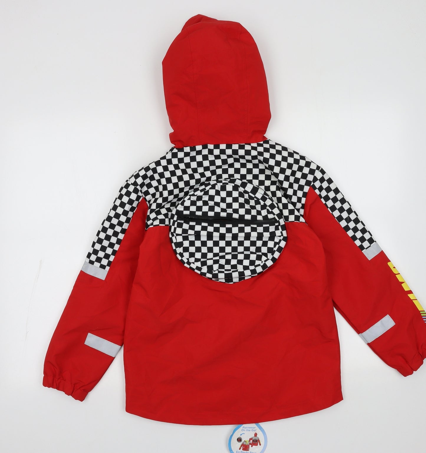 Disney Boys Red   Rain Coat Coat Size 7-8 Years  Zip - Cars