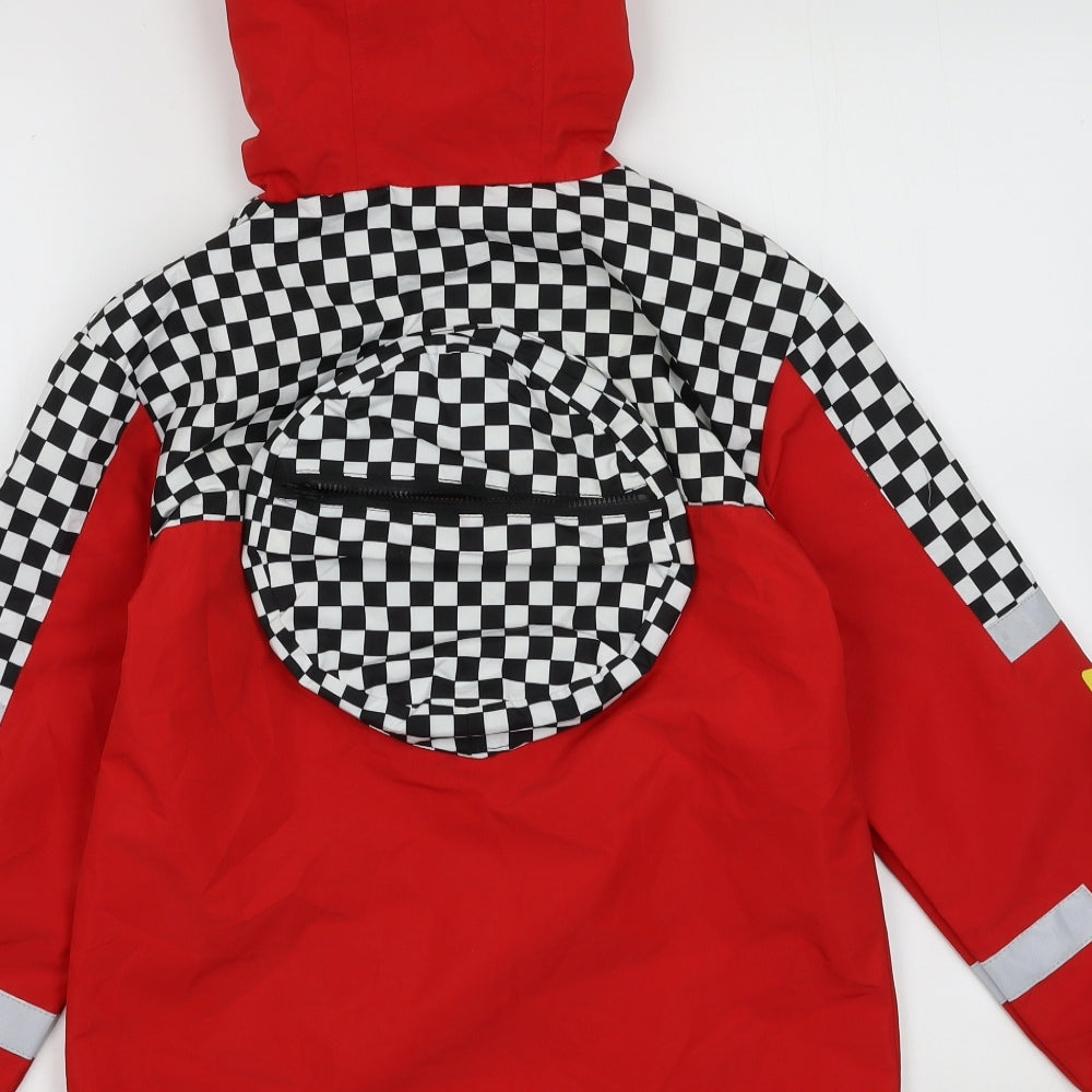 Disney Boys Red   Rain Coat Coat Size 7-8 Years  Zip - Cars