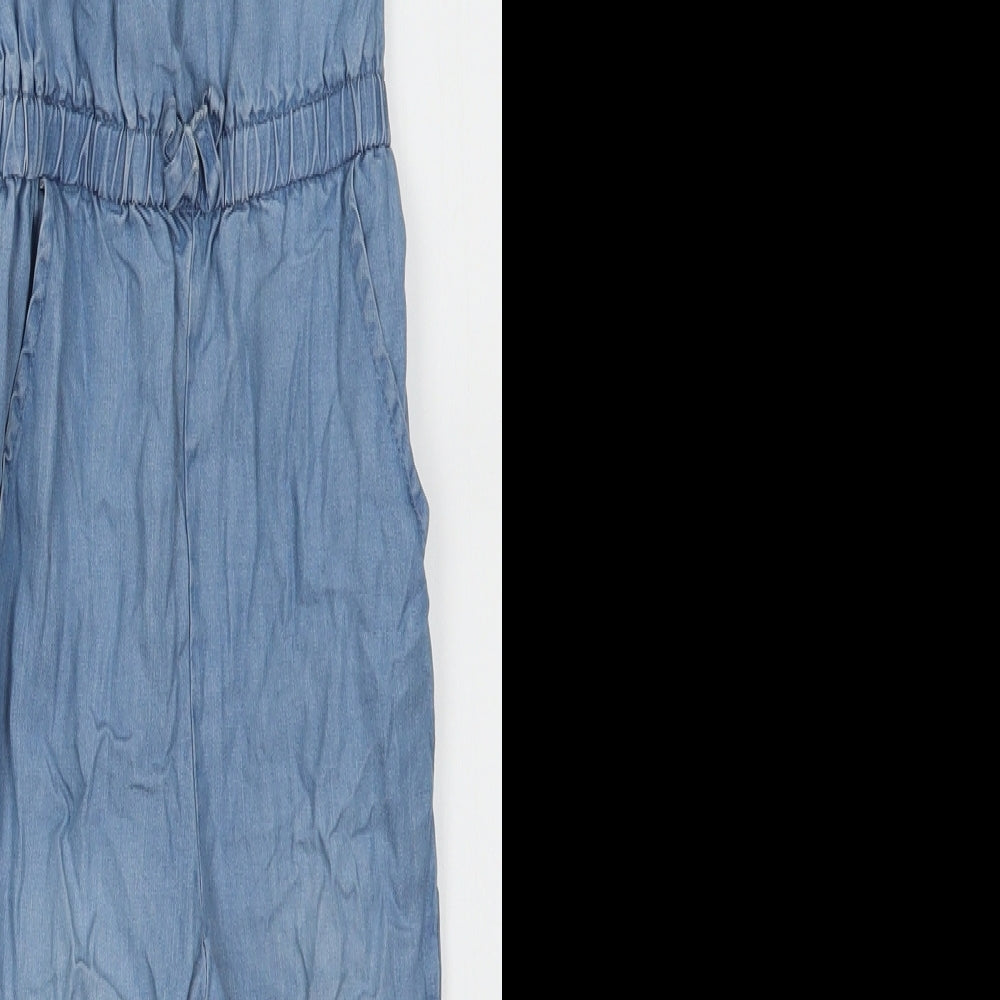 Primark Girls Blue  Lyocell Jumpsuit One-Piece Size 4-5 Years  Button